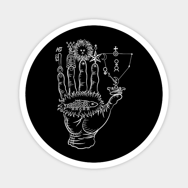 Alchemist Hand Symbol Alchemy Magnet by QQdesigns
